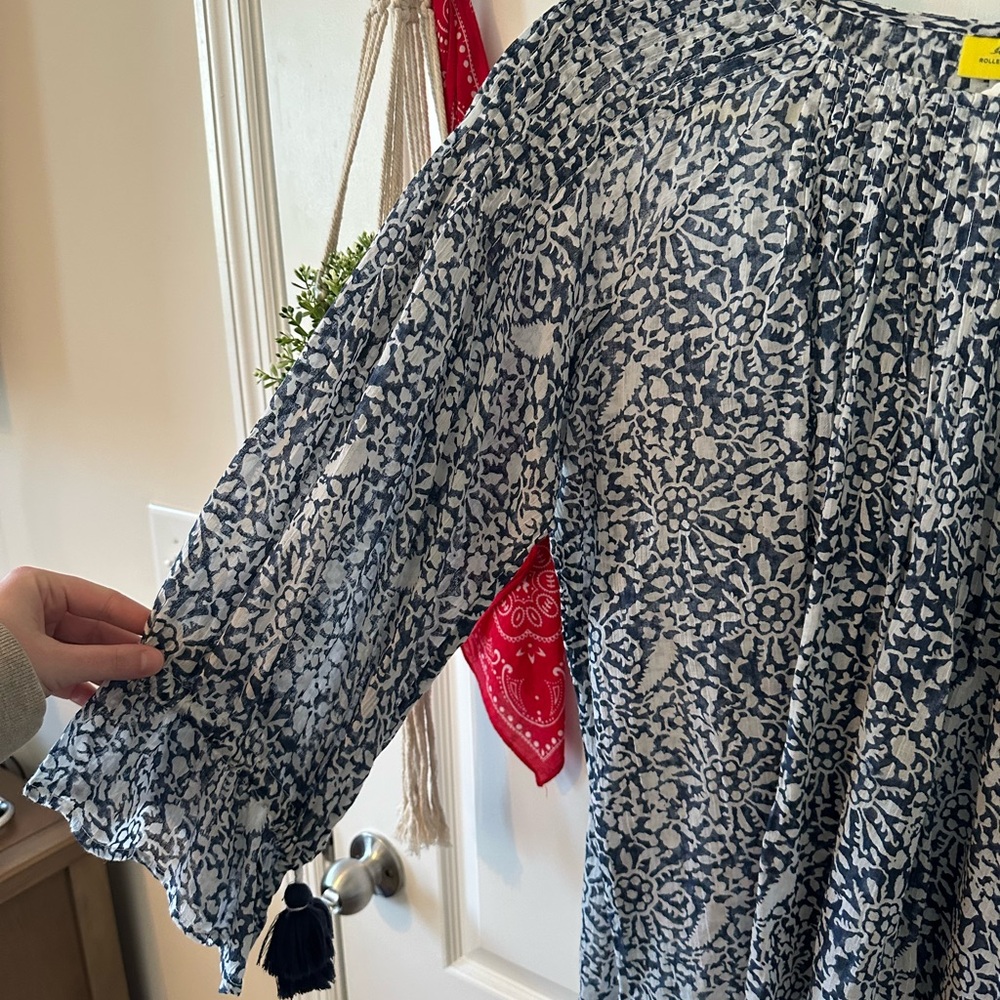 Roller Rabbit Navy and White Patterned Top - Picture 4 of 4